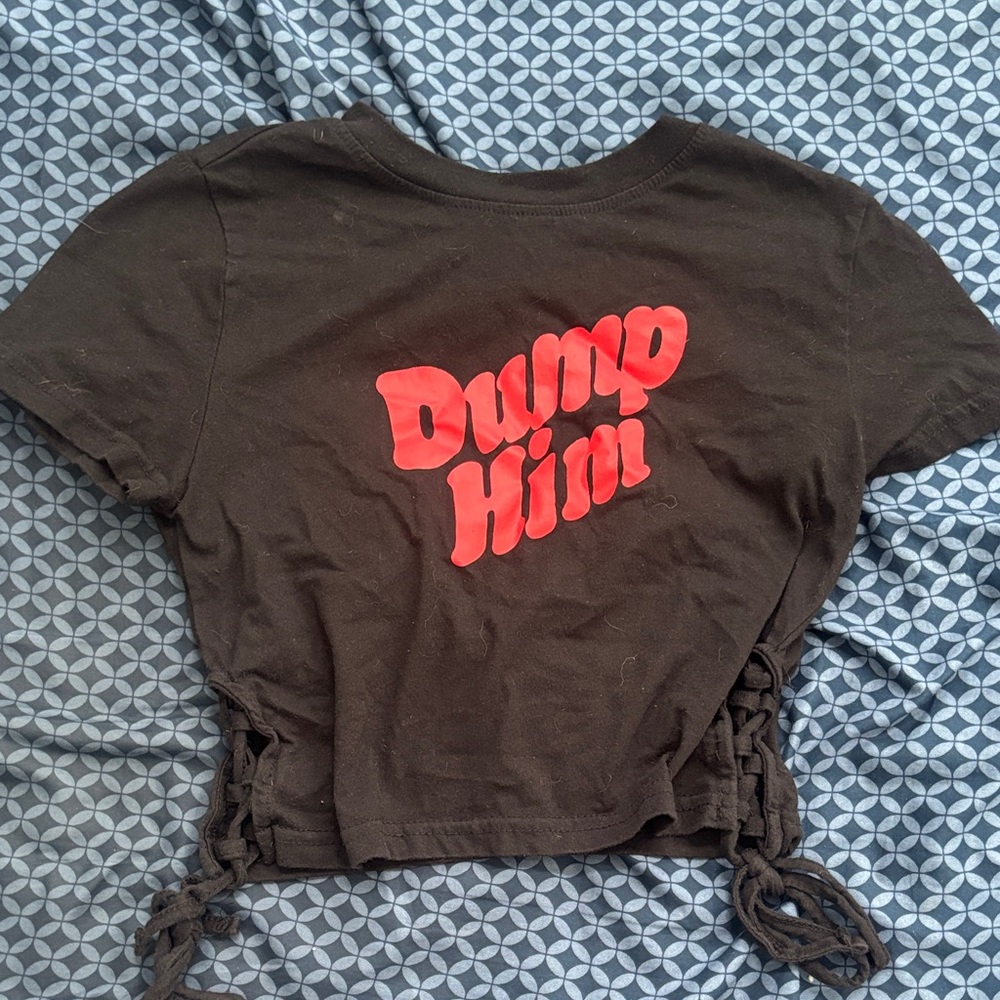 Rue21 Black Crop Top with Red Print